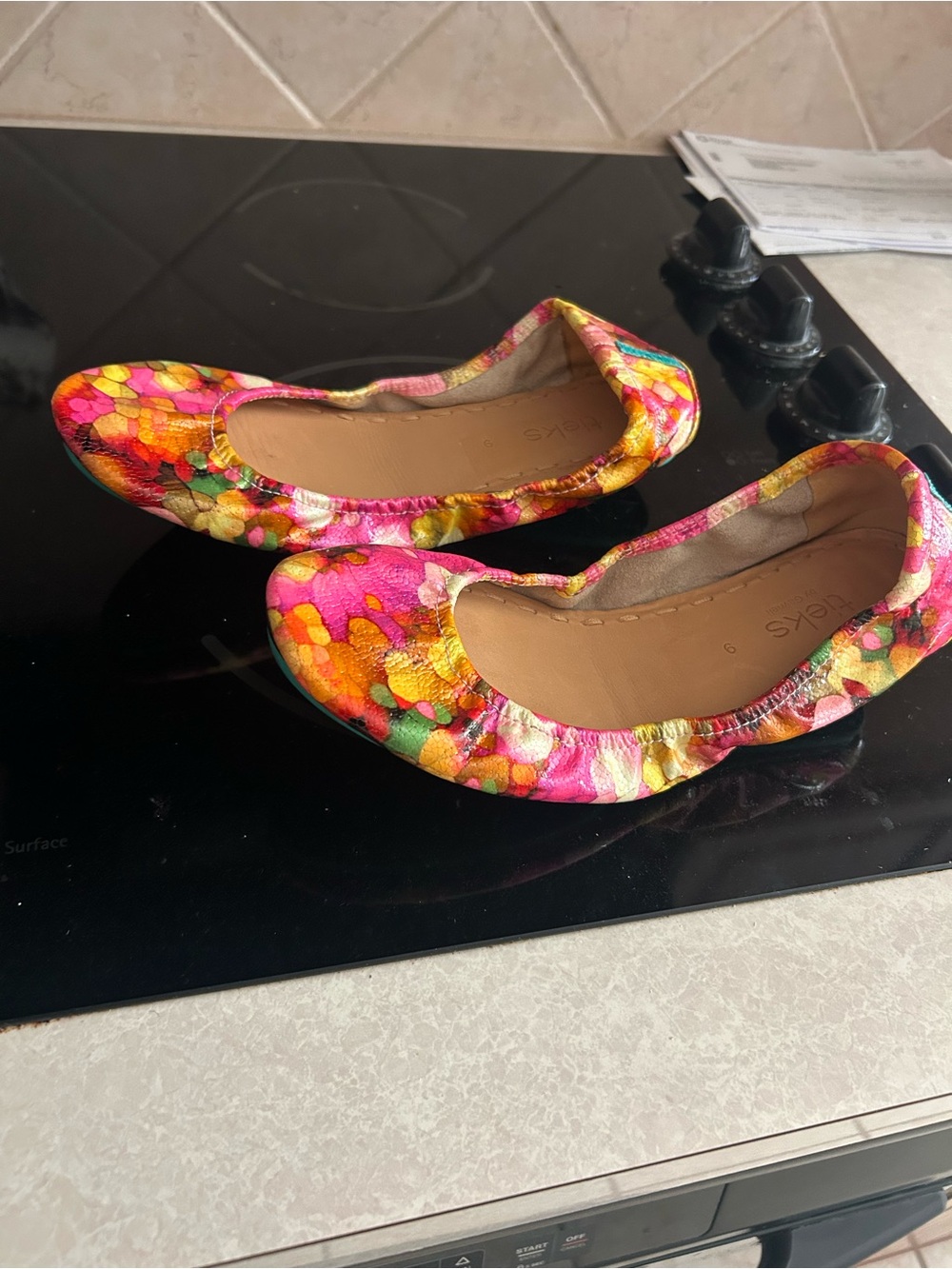 Tieks Pink Multicolor Floral Ballet Flats